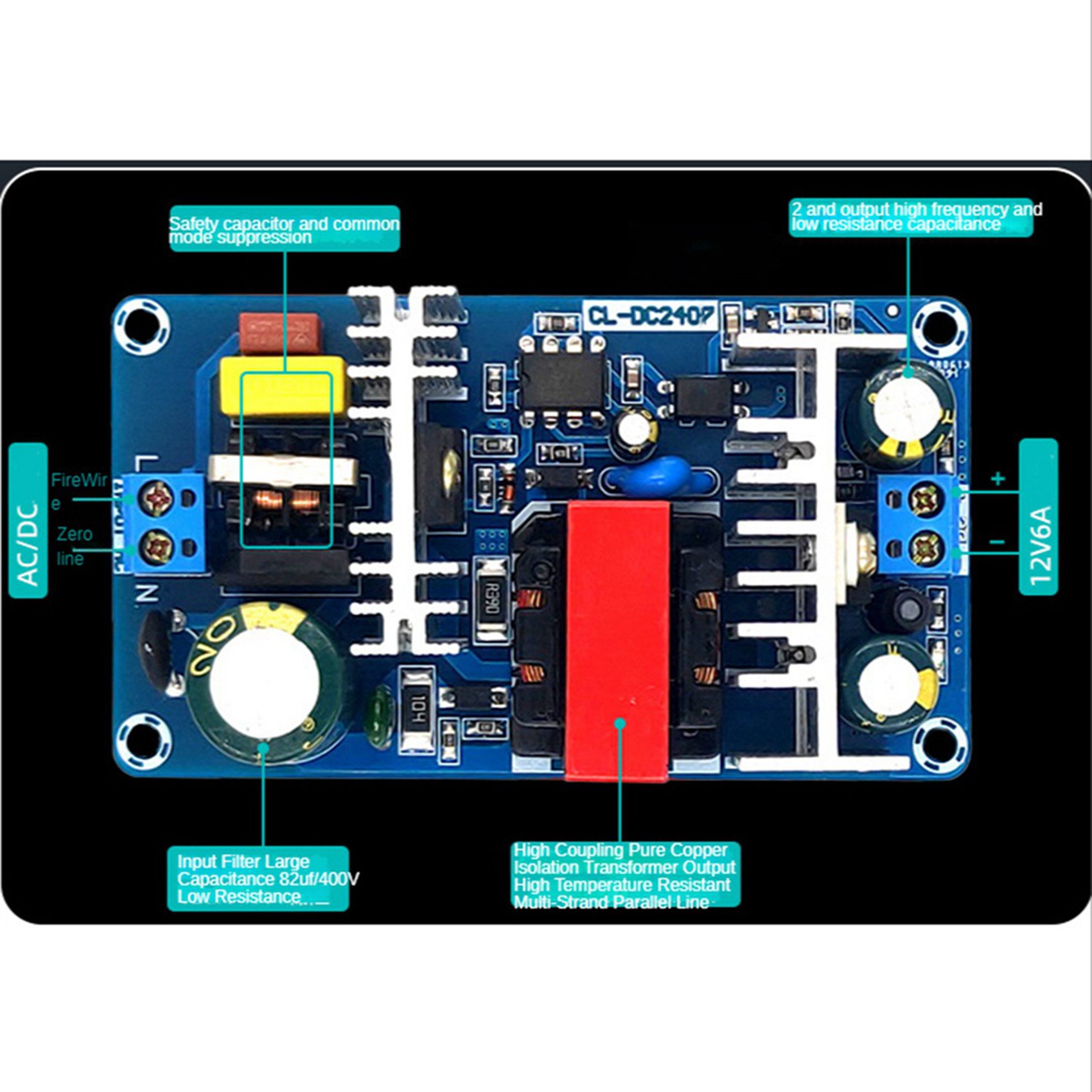 【PUBLICITY】5X 12V6A Switching  - đánh giá và giá Dc Power Supply 12V